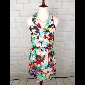 P A R K E R : Floral “Maya” Silk Faux Wrap Dress